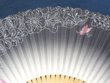 Traditional handcrafted Kyoto Ladies' Sensu - #231 Butterfly - Black
