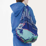 Hitsuji no Atelier - Peacock  103 X 103 cm   100% Wool   (Japanese Wrapping Cloth)