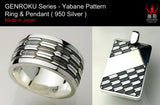 Saito - Genroku - Yabane Pattern Pendant Top (950 Silver)