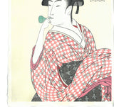Kitagawa Utamaro - Beadlo o fuku musume (Woman blow Vidro) - Unsodo Edition - Free Shipping