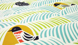 Kata Kata - Neko to Tori (Cats and birds) Green  ねこととり グリーン- Furoshiki   45 x 45 cm