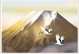 Sankoh Framed Mt. Fuji - G4-BF015L - Ogon Fuji (Golden Mt. Fuji & pair of cranes)