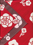 Omotenashi -  Double-Sided Dyeing Bara (Rose) Red/Brown 薔薇 （ばら）／深緋（こきひ）50 cm - Furoshiki (Japanese Wrapping Cloth)