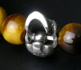 Saito - Skull (Silver 925) w/Bonji with Tiger Eye Rosary　