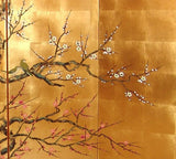 Japanese Traditional Hand Paint Byobu (Gold Leaf Folding Screen) - T 37 - Free Shipping