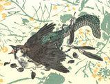 Kawanabe Kyosai - Hebi to Suzume (Snakes and sparrows) - Free Shipping