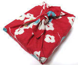 Modern Girl - Ume (Plum) Red - Furoshiki with two rings  70 x 70 cm
