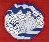 Maruwa - Imari Komon Ezara Vermilion 伊万里 綿 風呂敷 約100cm 【小紋絵皿】朱　- Furoshiki 100 x 100 cm