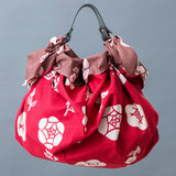 Omotenashi -  Double-Sided Dyeing Bara (Rose) Red/Brown 薔薇 （ばら）／深緋（こきひ）50 cm - Furoshiki (Japanese Wrapping Cloth)