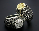Saito - Kamon (Family Crest Emblem) (Silver 950) with Sun Tzu Silver Ring Silver 925
