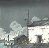 Kawase Hasui - #HKS-9  Ame no Ushibori (Rain at Ushibori)  - Free Shipping