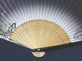 Traditional handcrafted Kyoto Ladies' Sensu - #227 Blue Butterfly - Purple