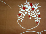 Kyoto Noren (Doorway curtain) 85 cm X 150 cm  - Rabbit & Flower  (Beige) - Free Shipping
