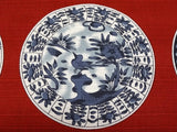 Maruwa -  Imari Small Plate Vermilion 伊万里 綿 小 風呂敷 約50cm 【小皿/朱】  - Furoshiki (Japanese Wrapping Cloth) 50 x 50 cm