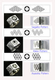 Saito - Kamon (Family Crest Emblem) Silver ring (Silver 925) with Edo Komon pattern