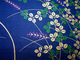 Kyoto Noren (Doorway curtain) 85 cm X 90 cm - Yamatori Akikusa Navy - Free Shipping