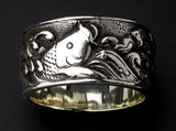 Saito - Rise Carp in the River Silver Ring (Silver 925)