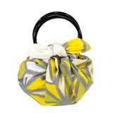 Modern Girl -  Asanoha Yellow - Furoshiki with two rings  70 x 70 cm