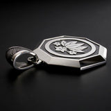 Saito - Family Crest Type - Octagon shape Pendant top Silver 925 Size XL