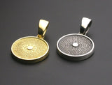 Saito - Heart Sutra Extra Small Round Shape Gold Pendant Top (18Kt Gold)