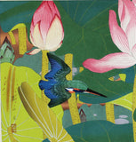 Tsuchiya Rakuzan - Guren (Red Lutus Flower) ni Kawasemi - Free Shipping　