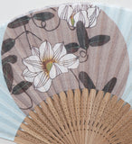 Traditional handcrafted Kyoto Ladies' Sensu - Ito Jakuchu - Tessen & Ajisai - Blue