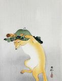 Ohara  Koson - Odoru Kitsune  (A dancing fox) - Free Shipping