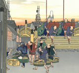 Utagawa Hiroshige  - No. 1 Nihonbashi (Leaving Edo) - The Fifty-three Stations of the Tokaido  Unsodo Edition - Free Shipping