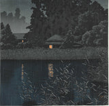 Kawase Hasui - HKS-14  Ame no Omiya  (Rain at Omiya) - Free Shipping