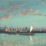 Kawase Hasui - #HKS-17 Hamamachi Kaigan (Sea side of Hamamachi)  - Free Shipping