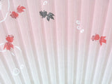 Traditional handcrafted Kyoto Ladies' Sensu - #224 Goldfish - Pink