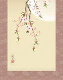 Sankoh Kakejiku - H30A6-025A  Yozakura (Sakura at night with moon) - Free Shipping