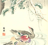 Maruyama Okyo -  Oshidori and Pine Tree in Snow - Free Shipping