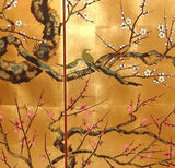 Japanese Traditional Hand Paint Byobu (Gold Leaf Folding Screen) - T 37 - Free Shipping