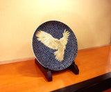 Fujii Kinsai Arita Japan - Tetsuyu Golden Falcon Ornamental plate 39.00 cm  - Free Shipping