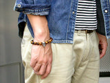 Saito - Skull (Silver 925) w/Bonji with Tiger Eye Rosary　