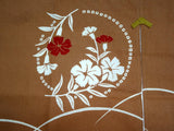 Kyoto Noren (Doorway curtain) 85 cm X 150 cm  - Rabbit & Flower  (Beige) - Free Shipping