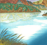 Okada Koichi - #P4 AshinoKohan no Fuji (The view of Mt.Fuji from Lake Ashi) (芦ノ湖畔の富士)- Free Shipping