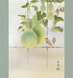 Sankoh Kakejiku - H30A3-058  Roku Hyou (Gourd & Sparrow) - Free Shipping