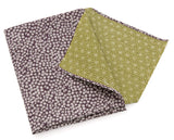 Komon - Double-Sided Dyeing - Kozakura x Asanoha (Purple x Rikyu) 紫×利休 50 x 50 cm - Furoshiki (Japanese Wrapping Cloth)