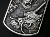 Saito - Rise Dragon-L & Tiger Silver 950 Pendant Top