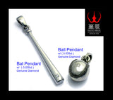 Saito - Baseball Bat Pendant top (Silver 925) w/ Genuine Diamond (0.035ct)