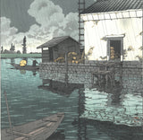 Kawase Hasui - #HKS-9  Ame no Ushibori (Rain at Ushibori)  - Free Shipping