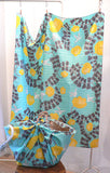 Kata Kata - Water repellent finish - Hummingbird アクアドロップ ハチドリ グリーン(撥水加工) - Furoshiki   100 x 100 cm