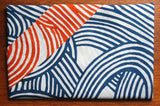 Isamonyou -  Double-Sided Dyeing Musubi Navy/Orange - Furoshiki (Japanese Wrapping Cloth)