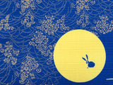 Yu-Soku - Tsukimi Usagi (Viewing the moon Rabbit) (Navy) - Furoshiki 50 x 50 cm