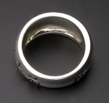 Saito - Nine Letters Mantra (Kuji-Kiri) (九字切り) Silver Ring Wide (Silver 925)