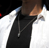 Saito - Skull Silver Pendant top w/ Bonji (Silver 925)