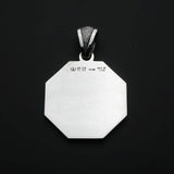 Saito - Family Crest Type - Octagon shape Pendant top Silver 925 Size XL