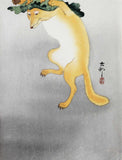 Ohara  Koson - Odoru Kitsune  (A dancing fox) - Free Shipping